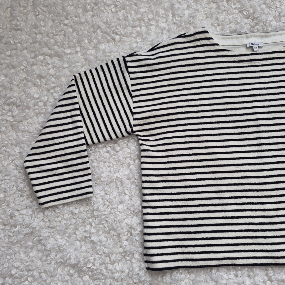 Reitmans Striped Crew Neck PulloverXXL Navy White Striped Cotton Nautical - Picture 3 of 7